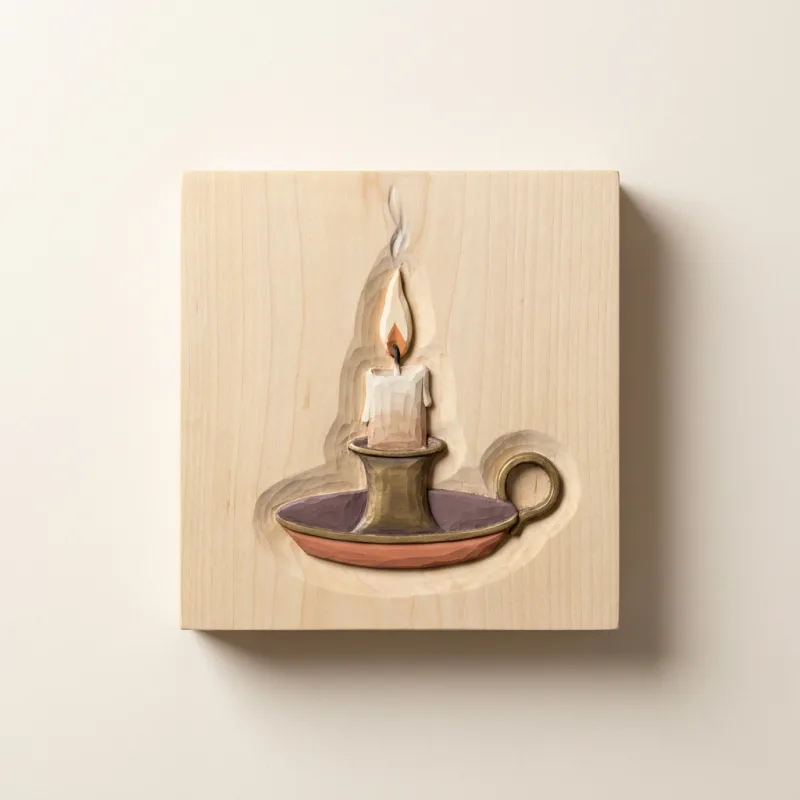 A candle burnt low, its flame still steady