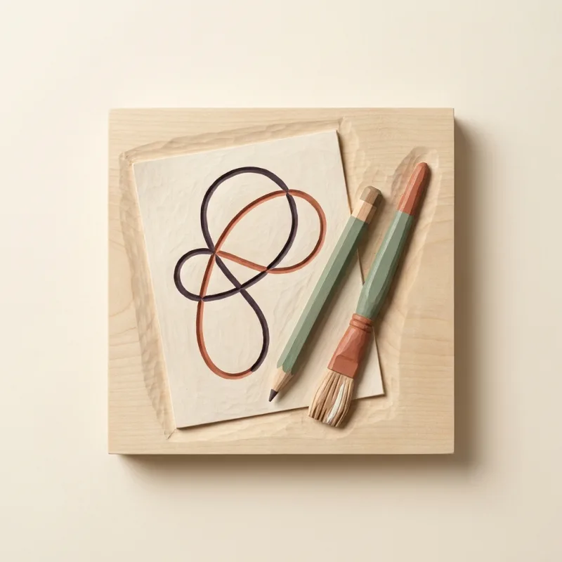 A pencil resting on a page with a loose drawn line